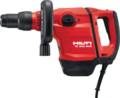 Martillo eléctrico Hilti TE 500-AVR en color rojo y negro, con mangos ergonómicos.