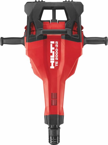 Martillo neumático Hilti TE 3000-AVR de color rojo y negro, con diseño robusto.