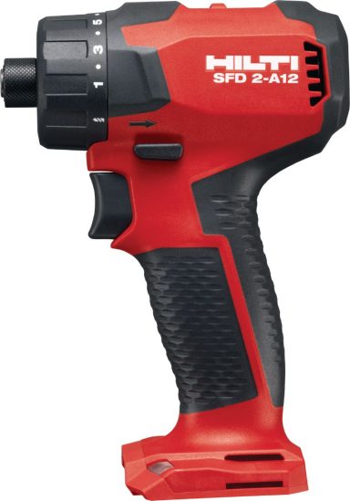Taladro inalámbrico Hilti modelo SFD 2-A12 de color rojo y negro.