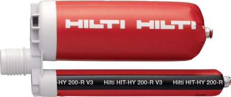 Cartucho de cinta Hilti, rojo y negro, con logo y texto visibles.