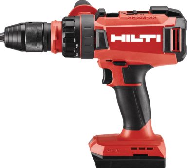 Taladro inalámbrico Hilti en color rojo y negro, con diseño ergonómico.